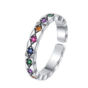 Sterling Silver Luxury Small Fragrant Rhombic Ring