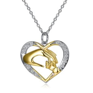 Sterling Silver Mother's Baby Love Pendant Necklace