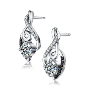 Sterling Silver Vintage Zircon Stud Earrings