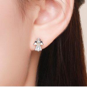 Sterling Silver Little Guardian Angels Earrings